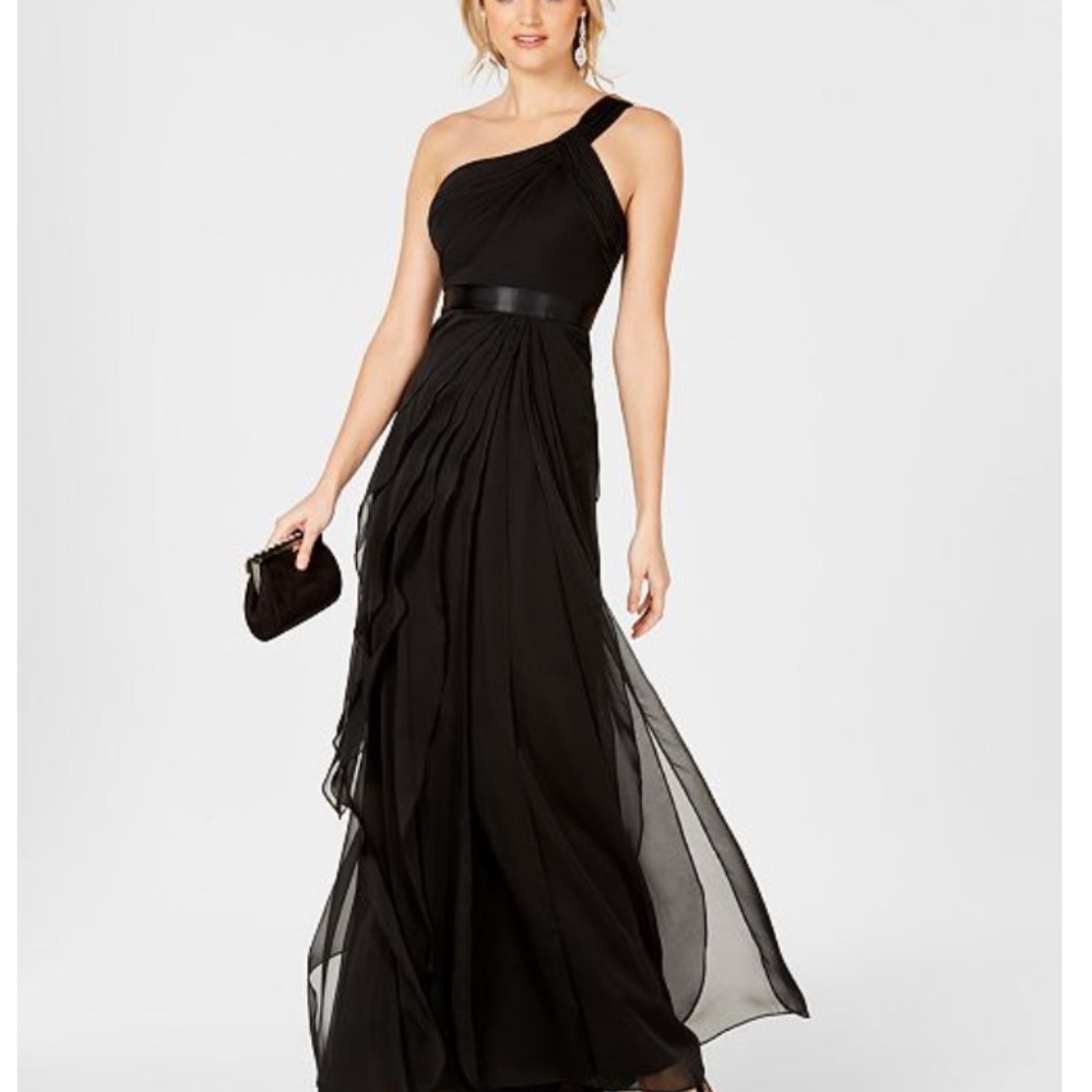 Gorgeous Long Black Adrianna Papell Gown
